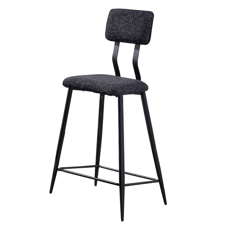 Corrigan Studio® 30 Inch Bar Height Chair, Padded Seating, Metal Legs, Black Wayfair Canada